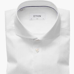 Eton Men's Slim Fit White Dress Shirt White Size 39 / 15.5 NWOT